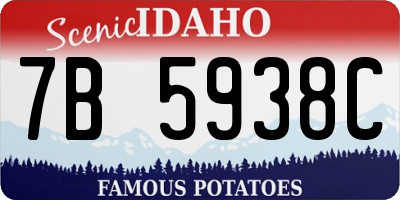 ID license plate 7B5938C