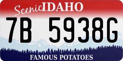 ID license plate 7B5938G
