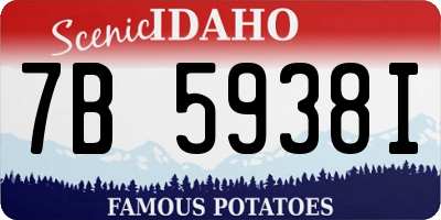 ID license plate 7B5938I
