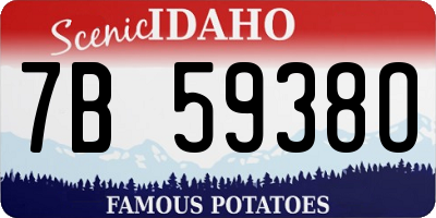 ID license plate 7B5938O