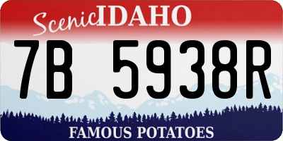 ID license plate 7B5938R