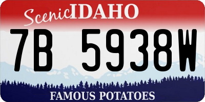 ID license plate 7B5938W