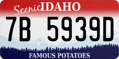 ID license plate 7B5939D