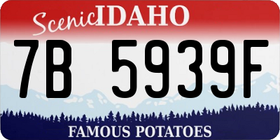 ID license plate 7B5939F