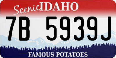 ID license plate 7B5939J