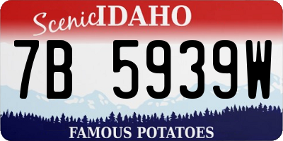 ID license plate 7B5939W