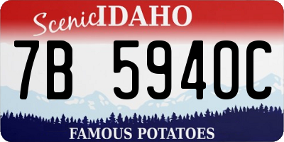ID license plate 7B5940C