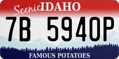 ID license plate 7B5940P