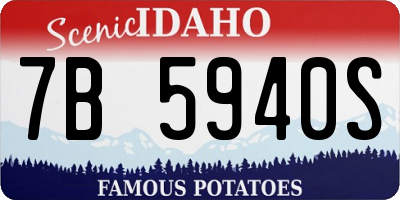 ID license plate 7B5940S