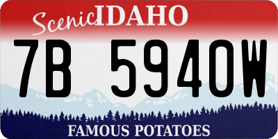 ID license plate 7B5940W