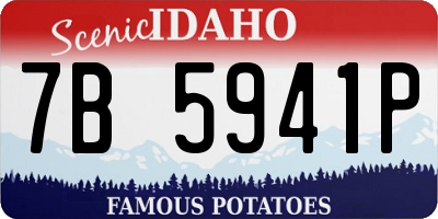 ID license plate 7B5941P
