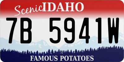 ID license plate 7B5941W