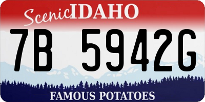 ID license plate 7B5942G