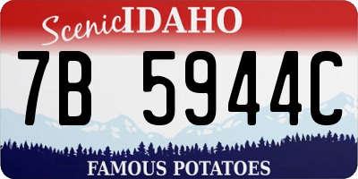 ID license plate 7B5944C