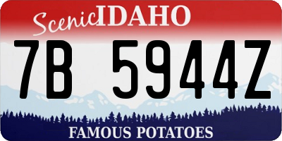 ID license plate 7B5944Z