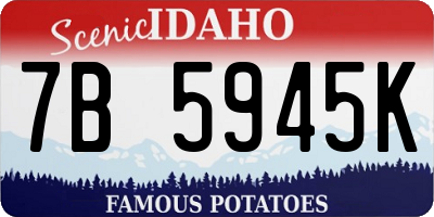 ID license plate 7B5945K