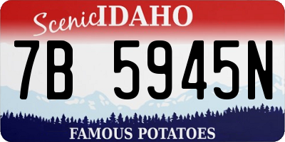 ID license plate 7B5945N