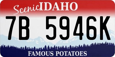 ID license plate 7B5946K