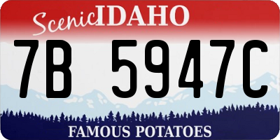 ID license plate 7B5947C