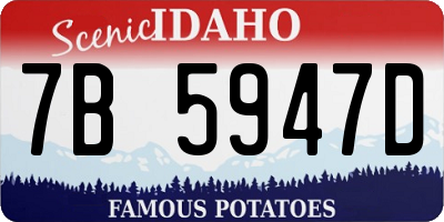 ID license plate 7B5947D