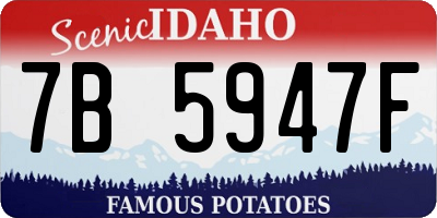 ID license plate 7B5947F