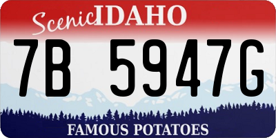 ID license plate 7B5947G