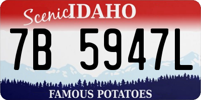 ID license plate 7B5947L