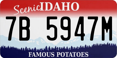 ID license plate 7B5947M