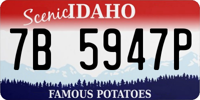 ID license plate 7B5947P