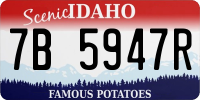 ID license plate 7B5947R