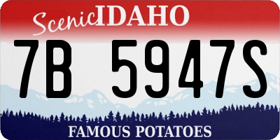 ID license plate 7B5947S