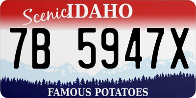 ID license plate 7B5947X