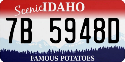ID license plate 7B5948D
