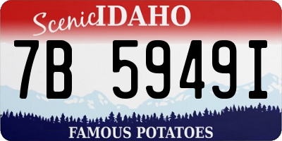 ID license plate 7B5949I