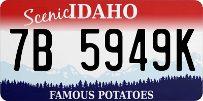 ID license plate 7B5949K