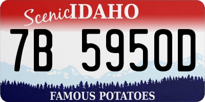 ID license plate 7B5950D