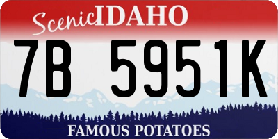 ID license plate 7B5951K