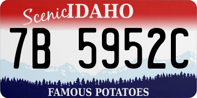 ID license plate 7B5952C