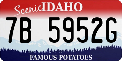ID license plate 7B5952G