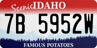ID license plate 7B5952W