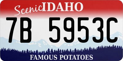 ID license plate 7B5953C