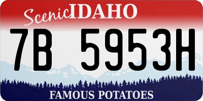 ID license plate 7B5953H