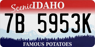 ID license plate 7B5953K