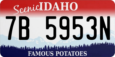 ID license plate 7B5953N