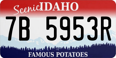 ID license plate 7B5953R