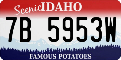 ID license plate 7B5953W