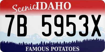 ID license plate 7B5953X