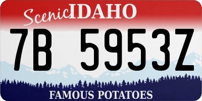 ID license plate 7B5953Z
