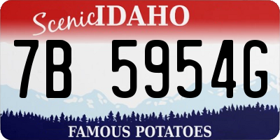 ID license plate 7B5954G