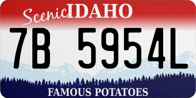ID license plate 7B5954L